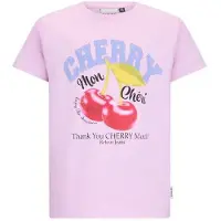 Retour Jeans T-shirt lila Paars Meisjes Katoen Ronde hals Printopdruk - maat 170/176