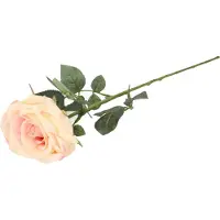 Top Art Kunstbloem roos Nova - lichtroze - 75 cm - kunststof steel - decoratie bloemen