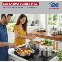 Fackelmann Set van 3 Koekenpannen 24, 28 en 32 cm en 2 kookpotten 12 en 14 cm Elo Profi Brillant