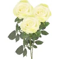 Top Art Kunstbloem roos Nova - 3x - warm wit - 75 cm - kunststof steel - decoratie bloemen