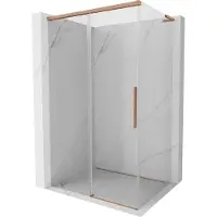 Mexen Rox L schuifdouchecabine 115 x 100 , transparant, geborsteld koper - 8C2L-115-100-65-00