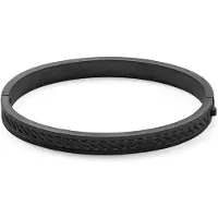 Lucleon Arie Zwarte Bangle-armband met Touwmotief