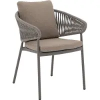 Goossens Tuinstoel Vasto - Buitenstof - bruin - 65 x 88 x 63 cm - Stapelbaar