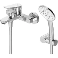 Am.pm Hit - Badkraan met Handdouche en Houder - Mengkraan - 150 mm Hartafstand - Waterbesparend - Chroom