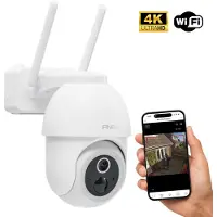 Finex Beveiligingscamera Vision – 4K Ultra HD – Geen abonnement - Op Batterij – Buiten Camera Met Nachtzicht – Buitencamera – Bewakingscamera voor Buiten – Beveiligingscamera Met WiFi en App – Wit