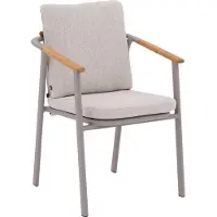 Goossens Stoel Viesta - Buitenstof - beige - 60 x 77 x 59 cm - Stapelbaar
