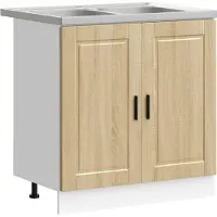 vidaXL Waskompkast Porto 2 st Bruin 80 x 46 x 81,5 cm Bewerkt hout