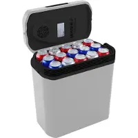 Auronic Koelbox Elektrisch 12V en 230 volt - 20L - Camping Koelkast - Auto - Koelen en Verwarmen - Frigobox - Lichtgrijs