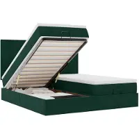 vidaXL Ottoman bed met matrassen en LED's 200x200cm fluweel