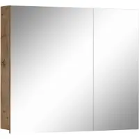 Notio Living Wisla - Badkamer spiegelkast met 2 deuren in eiken look (70 x 80 x 15 cm)