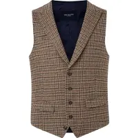 Hackett London Heren Gunclub gilet bruin (46/32), Casual, Klassiek, Polyester HM470474