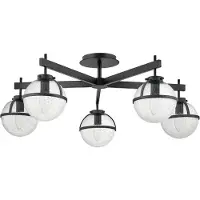 HINKLEY LED Plafond Badkamerlamp Hollis | 5X E14 Max 40W | IP44 | Dimbaar | Black