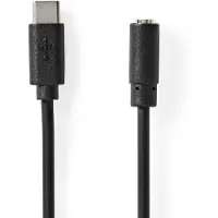 Nedis USB-C naar 3,5mm Jack audio adapter kabel | actief | zwart | 1 meter