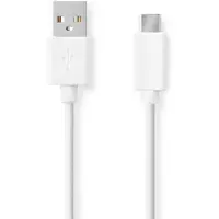 Nedis CCGB60600WT20, 2 meter, USB-A, USB-C, USB 2.0, 0,48 Gbit/s, wit