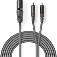 Nedis 1x XLR (m) - 2x RCA (m) stereo audiokabel - 1,5 meter