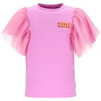 B.NOSY T-shirt fuchsia Roze Meisjes Stretchkatoen Ronde hals Printopdruk - maat 104