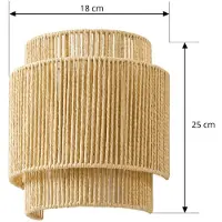LINDBY Wandlamp Anuva, dimbaar, crème / amber, Woon-/ Eetkamer, Papier, Landelijk, wandlamp