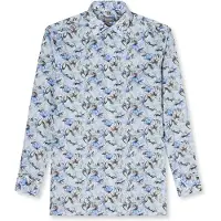Olymp Overhemd blauw groen Comfort Fit bloemenprint