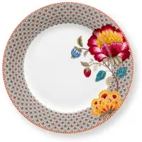 Pip studio Blooming Tales Khaki Dinerbord - 26.5cm - Porselein - bruin