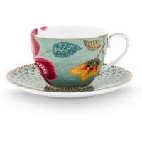 Pip studio Koffiekop Home Cup And Saucer Blooming Tales Fantasy Blue