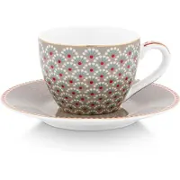 Pip studio Espressokop Home Espresso Cup And Saucer Blooming Tales Khaki