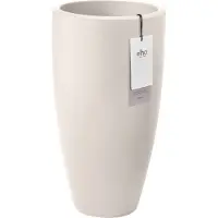 Elho June Round High 40 - Linnen wit - Ø39 x H 70 cm - Binnen en Buiten - 100% gerecycled kunststof