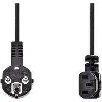 Nedis Stroomkabel | Type F (CEE 7/7) Male | IEC-320-C13 | Gehoekt | Gehoekt | Vernikkeld | 3.00 m | Rond | PVC | Zwart | Label - CEGL10020BK30