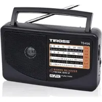 TIROSS Draagbare FM AM SW noodradio met 360 graden antenne batterij of netstroom voor noodpakketten