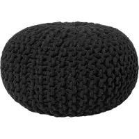 Beliani CONRAD - Poef - Zwart - 40 cm - Katoen