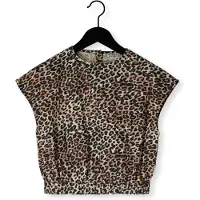 Tumble 'n dry T-shirt met panterprint bruin Meisjes Katoen Ronde hals Dierenprint - maat 134