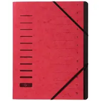 Pagna Sorteermap A4 Effen Karton 12-delig Rood 24,5 x 0,5 x 32 cm (B x D x H)
