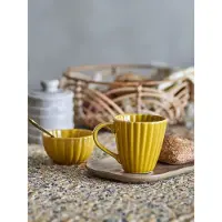 Bloomingville Schaal aardewerk geel Latina 12cm