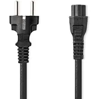 Nedis Stroomkabel - Type F (CEE 7/7) Male - IEC-320-C5 - Recht - Recht - Vernikkeld - 3.00 m - Rond - PVC - Zwart - Label