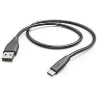Hama 00201595 USB-laadkabel USB 2.0 USB-A stekker, USB-C stekker 1.50 m Zwart PVC-mantel