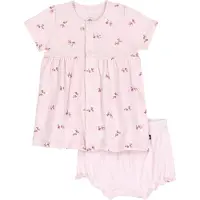 Petit Bateau Katoenen babyjurkje met bloemenprint en pofbroekje Meisjes Kledingset - Roze