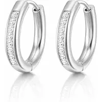 Cilla Jewels Oorringen Zilverkleurig Zirkonia