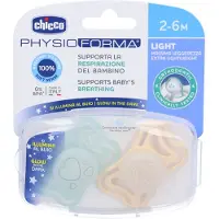 Chicco Physioforma Light Fysiologiesche fopspeen 2-6m 2 St Fopspeen