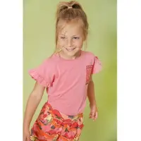 Jubel T-shirt Salsa Sunset met backprint roze Meisjes Katoen Ronde hals - maat 98