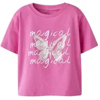 Name it MINI T-shirt roze Meisjes Stretchkatoen Ronde hals Printopdruk - maat 110