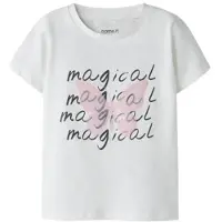 Name it MINI T-shirt wit Meisjes Stretchkatoen Ronde hals Printopdruk - maat 110