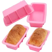 LONGZIMING - Siliconen Mini Broodvormen - Nonstick Bakvormen Voor Toast Cake - Bakvorm Rechthoek 6.5 Inch - DIY Handgemaakt Zeep Set Van 4
