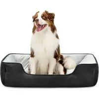 Lionto Hondenbed omkeerbaar, zacht & comfortabel 110x80 cm zwart/grijs