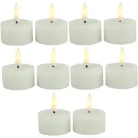 Countryfield LED theelichtjes/waxinelichtjes - 10x st - wit - D4 x H5,2 cm - met timer