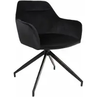 Lizzely Garden & Living SET DEAL 4 stuks: Eetkamerstoel draaibaar Montana zwart velvet eetstoel draaibare stoel zetel
