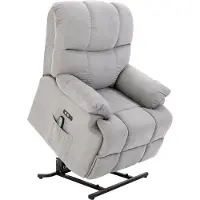 HOMCOM Massagestoel met warmtefunctie relaxstoel afstandsbediening USB korte pluche crème 700-119V01