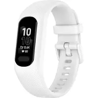 Strap-it Siliconen Smartwatch bandje - Geschikt voor Garmin Vivosmart 5 siliconen bandje - wit - Horlogeband / Polsband / Armband