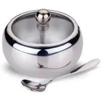 Maestro MR-1696L - Suikerpot - 560 ml - RVS en glas - Inclusief lepel