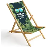 Ferocity - Opklapbare ligstoel - Houten - strandstoel met afneembare hoes - 120 x 58 x 45 cm - Birke - Manager Vrije Dag