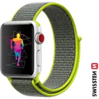 Swissten Nylon Band for Apple Watch 38/40/41 mm Shiny Green, Horlogebandjes