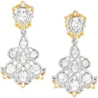 Cavill - 925 Sterling Zilver Oorbellen - 4,104 ct Cambodjaanse Zirkonen - Druppelvormig met Filigraan - Elegante Dames Sieraden